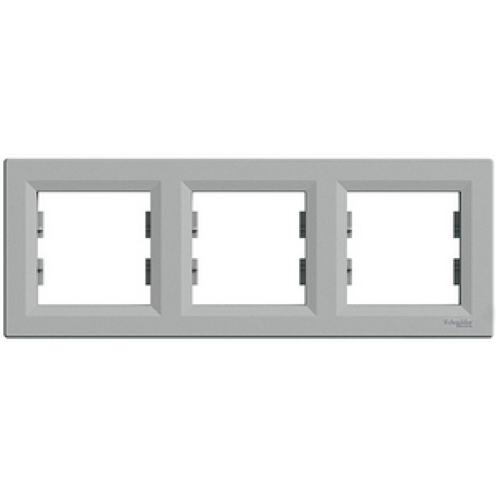 Рамка 3-х кратная Schneider Electric Asfora горизонтальная Алюминий EPH5800361